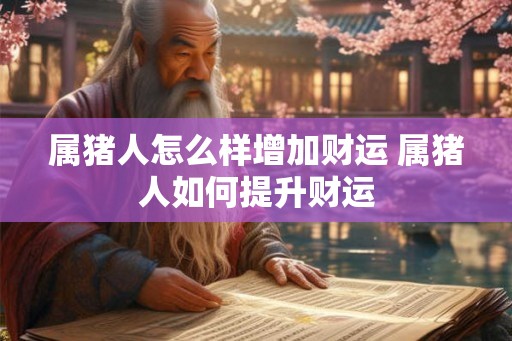 属猪人怎么样增加财运 属猪人如何提升财运