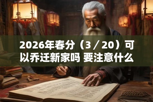 2026年春分（3／20）可以乔迁新家吗 要注意什么