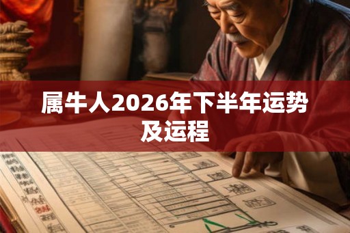属牛人2026年下半年运势及运程