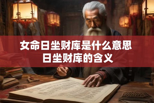 女命日坐财库是什么意思 日坐财库的含义