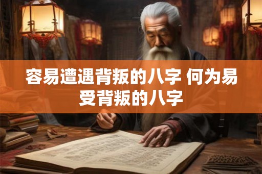 容易遭遇背叛的八字 何为易受背叛的八字