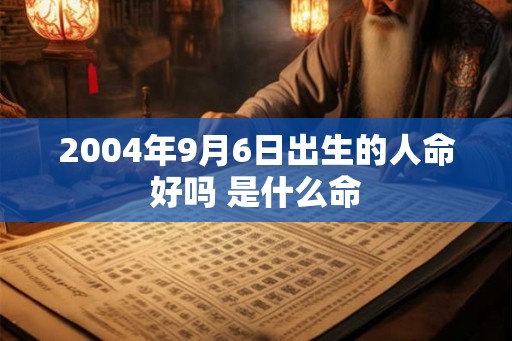2004年9月6日出生的人命好吗 是什么命