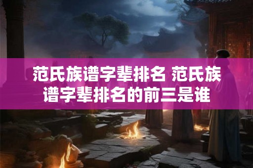范氏族谱字辈排名 范氏族谱字辈排名的前三是谁