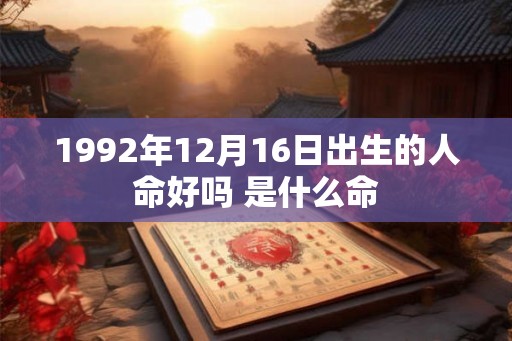 1992年12月16日出生的人命好吗 是什么命