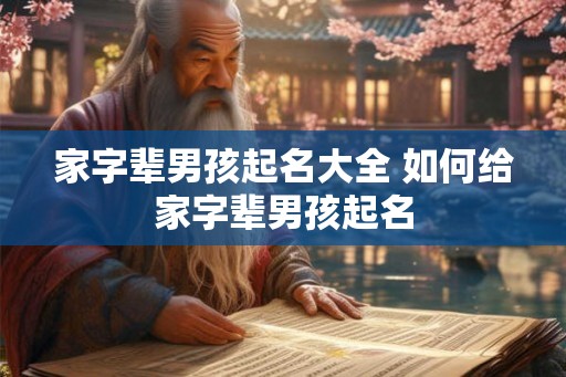 家字辈男孩起名大全 如何给家字辈男孩起名