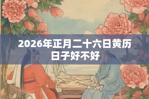 2026年正月二十六日黄历日子好不好 2026年正月二十六日黄历日子好不好