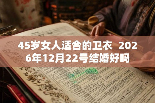 45岁女人适合的卫衣  2026年12月22号结婚好吗
