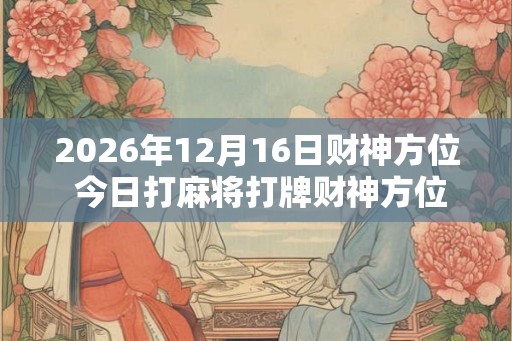 2026年12月16日财神方位 今日打麻将打牌财神方位
