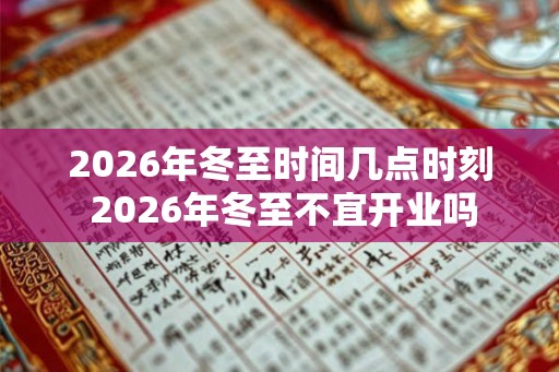 2026年冬至时间几点时刻 2026年冬至不宜开业吗