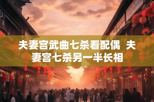夫妻宫武曲七杀看配偶  夫妻宫七杀另一半长相