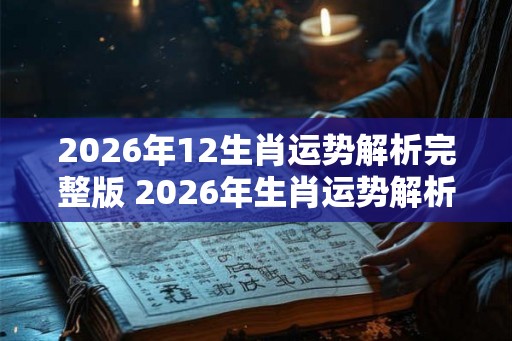 2026年12生肖运势解析完整版 2026年生肖运势解析全面吗