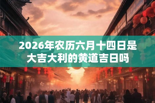 2026年农历六月十四日是大吉大利的黄道吉日吗
