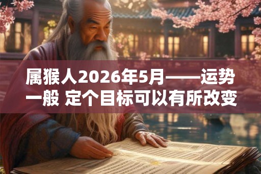 属猴人2026年5月——运势一般 定个目标可以有所改变