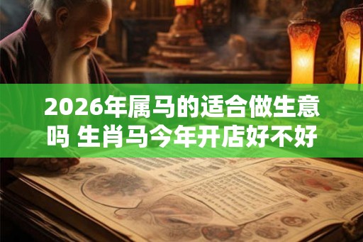 2026年属马的适合做生意吗 生肖马今年开店好不好