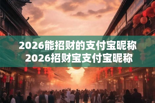 2026能招财的支付宝昵称 2026招财宝支付宝昵称