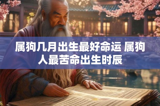 属狗几月出生最好命运 属狗人最苦命出生时辰