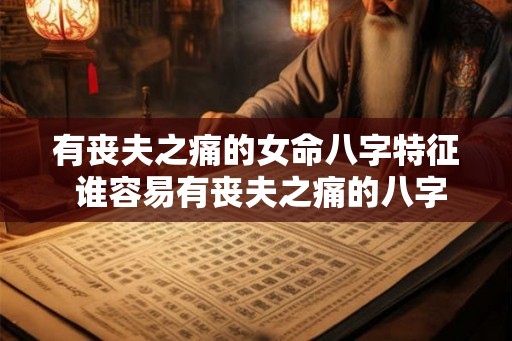 有丧夫之痛的女命八字特征 谁容易有丧夫之痛的八字 有丧夫之痛的女命八字特征 谁容易有丧夫之痛的八字