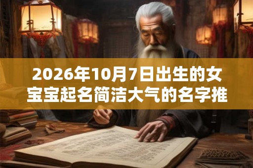 2026年10月7日出生的女宝宝起名简洁大气的名字推荐