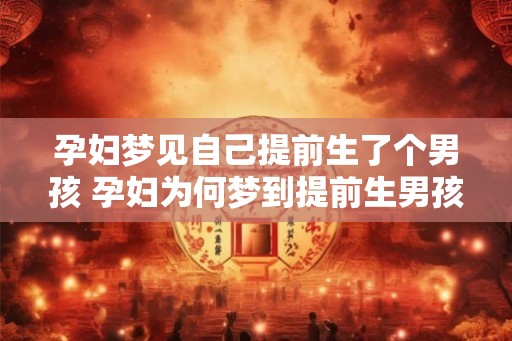 孕妇梦见自己提前生了个男孩 孕妇为何梦到提前生男孩