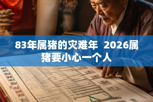 83年属猪的灾难年  2026属猪要小心一个人