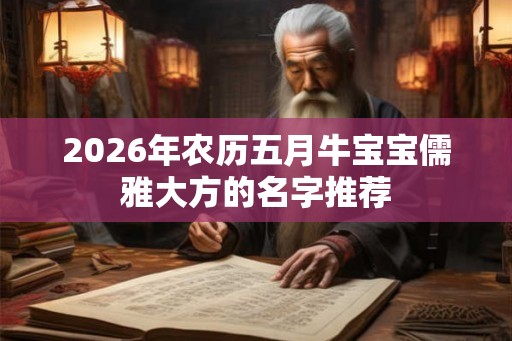 2026年农历五月牛宝宝儒雅大方的名字推荐