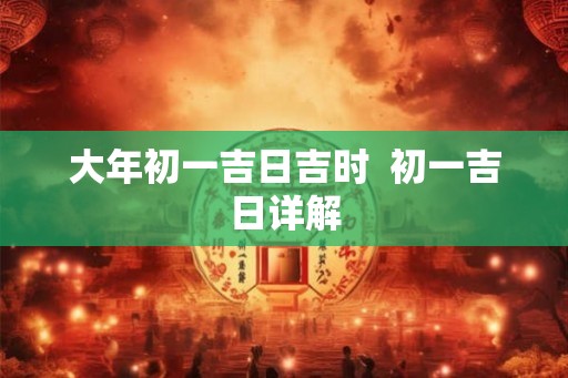 大年初一吉日吉时  初一吉日详解