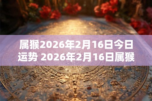 属猴2026年2月16日今日运势 2026年2月16日属猴人运势 属猴2026年2月16日今日运势 2026年2月16日属猴人运势