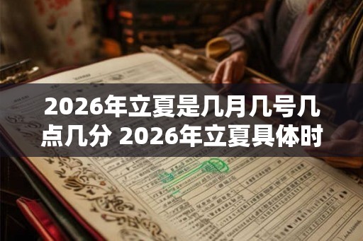 2026年立夏是几月几号几点几分 2026年立夏具体时间
