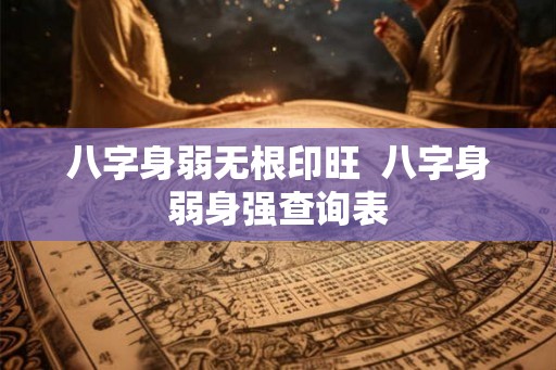 八字身弱无根印旺  八字身弱身强查询表