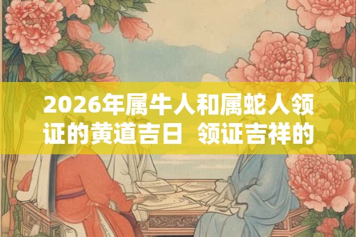 2026年属牛人和属蛇人领证的黄道吉日  领证吉祥的日子