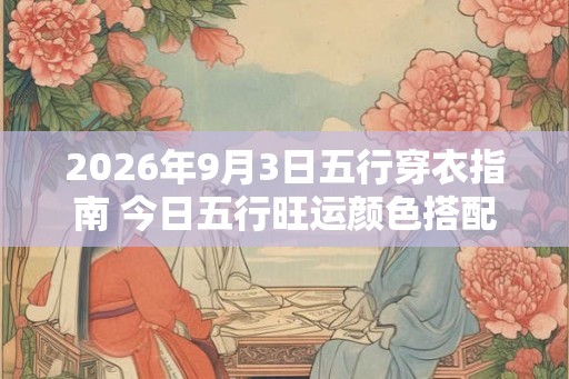 2026年9月3日五行穿衣指南 今日五行旺运颜色搭配