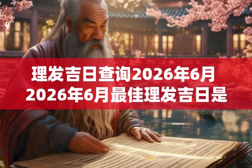 理发吉日查询2026年6月 2026年6月最佳理发吉日是哪天