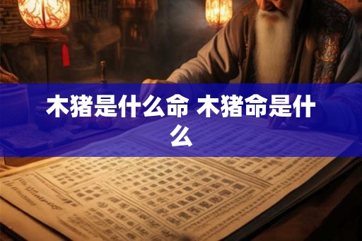 木猪是什么命 木猪命是什么