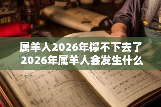属羊人2026年撑不下去了 2026年属羊人会发生什么