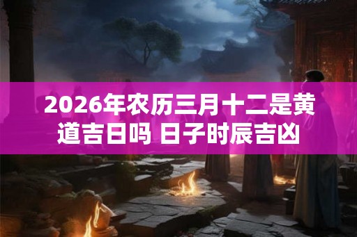 2026年农历三月十二是黄道吉日吗 日子时辰吉凶