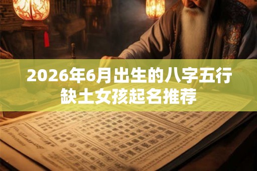 2026年6月出生的八字五行缺土女孩起名推荐