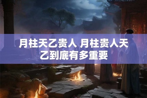 月柱天乙贵人 月柱贵人天乙到底有多重要