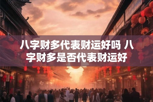 八字财多代表财运好吗 八字财多是否代表财运好 八字财多代表财运好吗 八字财多是否代表财运好