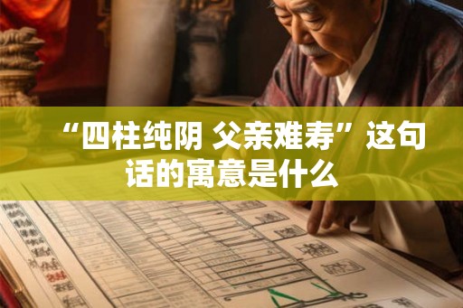 “四柱纯阴 父亲难寿”这句话的寓意是什么