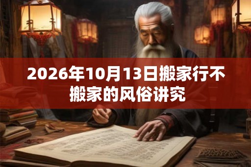 2026年10月13日搬家行不 搬家的风俗讲究 2026年10月13日搬家行不 搬家的风俗讲究
