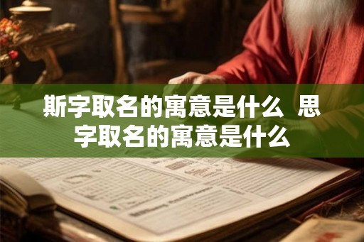 斯字取名的寓意是什么  思字取名的寓意是什么