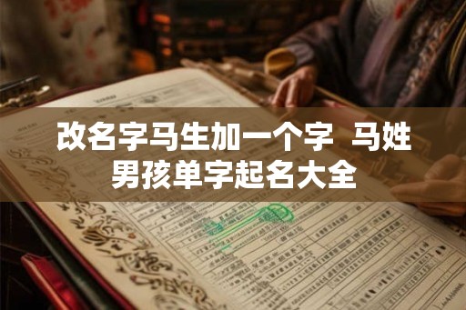 改名字马生加一个字 马姓男孩单字起名大全 改名字马生加一个字 马姓男孩单字起名大全