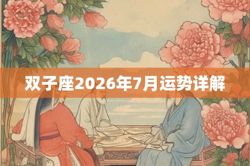 双子座2026年7月运势详解