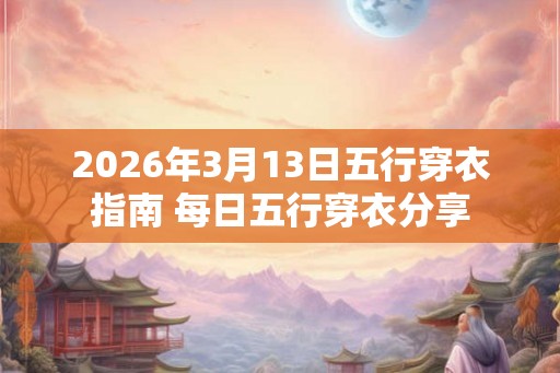 2026年3月13日五行穿衣指南 每日五行穿衣分享 2026年3月13日五行穿衣指南 每日五行穿衣分享