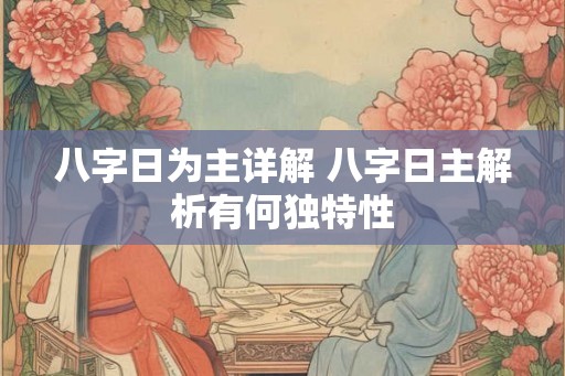 八字日为主详解 八字日主解析有何独特性