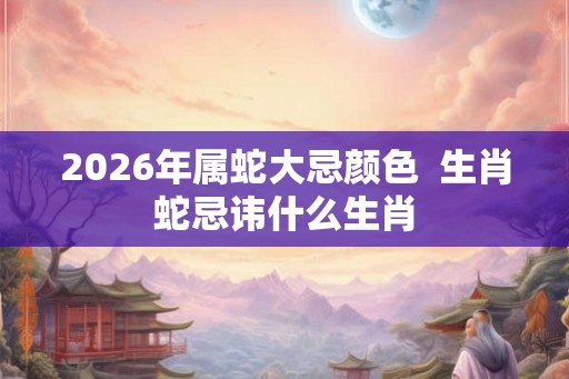 2026年属蛇大忌颜色  生肖蛇忌讳什么生肖