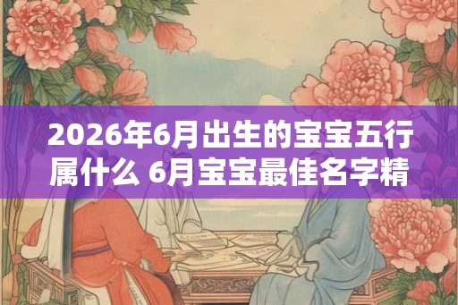 2026年6月出生的宝宝五行属什么 6月宝宝最佳名字精选 2026年6月出生的宝宝五行属什么 6月宝宝最佳名字精选
