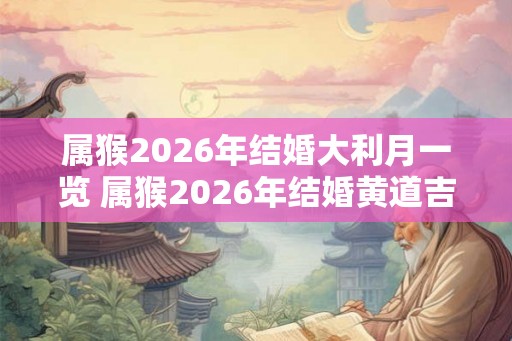 属猴2026年结婚大利月一览 属猴2026年结婚黄道吉日几天 属猴2026年结婚大利月一览 属猴2026年结婚黄道吉日几天