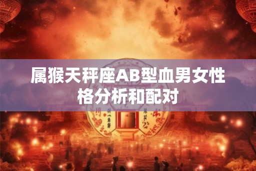 属猴天秤座AB型血男女性格分析和配对