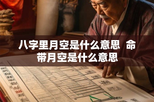 八字里月空是什么意思  命带月空是什么意思